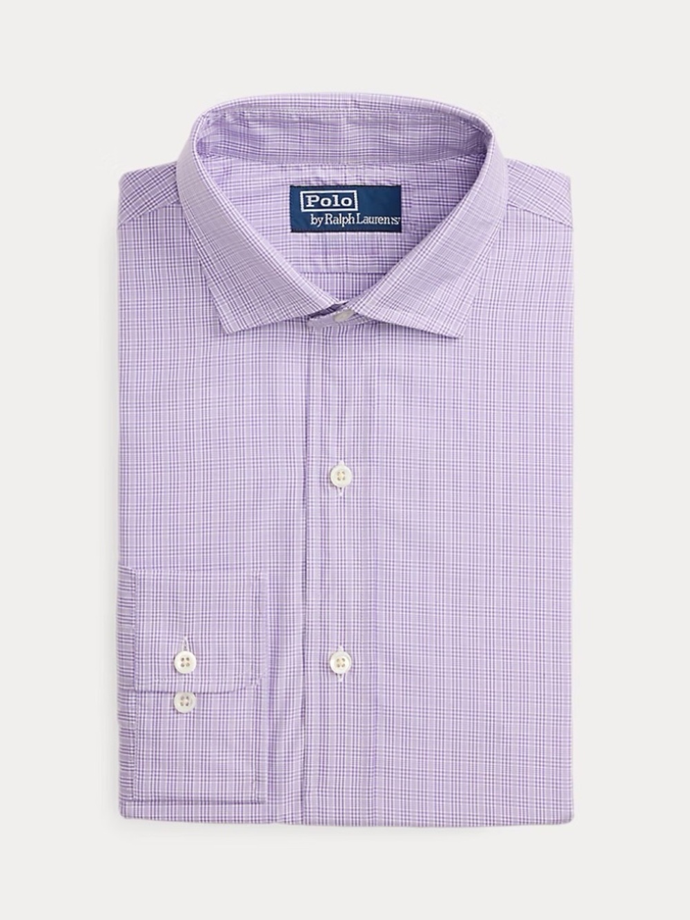 Polo Ralph Lauren Custom Fit Checked Poplin Shirt - Purple/White Size 15.5